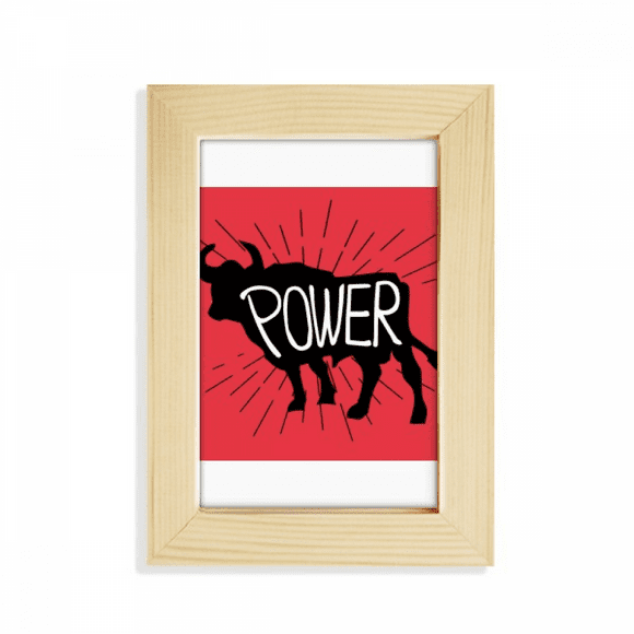Black Cow Animal Outline Natural Desktop Display Photo Frame Picture Art Painting 5x7 inch