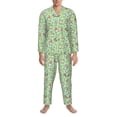 thumbnail image 3 of Picia Spring Gnomes Pattern Men’s Long-Sleeve Sleepwear Set - Soft 2-Piece Loungewear with Pockets, Comfy PJs for Relaxing Nights-XX-Large, 3 of 7