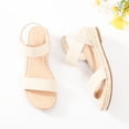 thumbnail image 4 of Ataiwee Women's Platform Wedge Heel Sandals - Open-Toe Adjustable Elastic Strappy, lightweight Rubber Sole, Comfortable Insole, Casual Summer Strappy Sandals., 4 of 7
