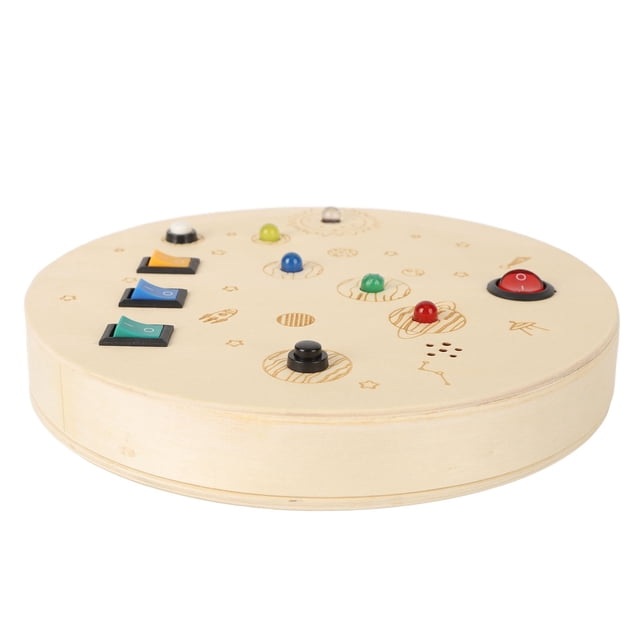 Tablero sensorial de interruptor de luz, tablero sensorial de interruptor redondo, tablero sensorial de interruptor de madera, tablero sensorial iluminado construido para precisión