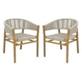 thumbnail image 5 of Harper & Bright Designs Outdoor Accent Chair Set of 2, Outdoor Rope Woven Chairs for Patio, Elegant Double Acacia Wood Group Seating for Outdoor, Natural, 5 of 16