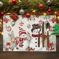 thumbnail image 2 of Christmas Placemats Set of 6, Christmas Snowman Deer Place Mats Pine Tree Branch Poinsettia Balls Placemat Table Decoration for Kitchen Table Dinner Xmas Party Decor Indoor Outdoor 13x19 Inch, 2 of 9