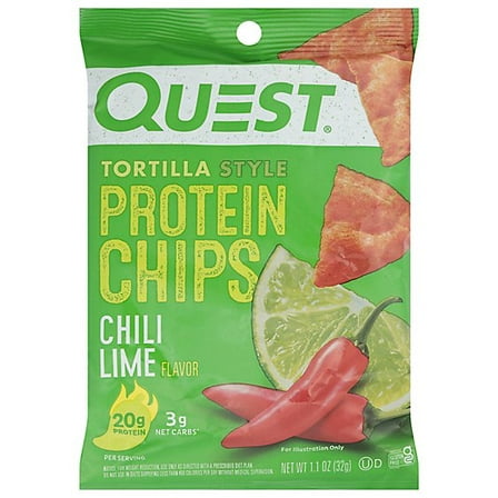 2 Pack Quest Protein Chips Tortilla Style Chili Lime - 1.1 Oz