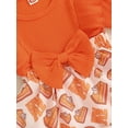 thumbnail image 7 of Suealasg Baby Girls Thanksgiving Outfit 3 6 9 12 18 Months Infant Girls Long Sleeve Turkey Pumpkin Print Romper Dress + Headband Set 2Pcs Newborn Girl Fall Clothing, 7 of 7