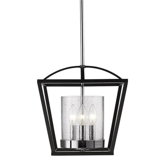 Golden Lighting 4309-SF BLK-SD Verre Semi-Peluche Noir et Semis