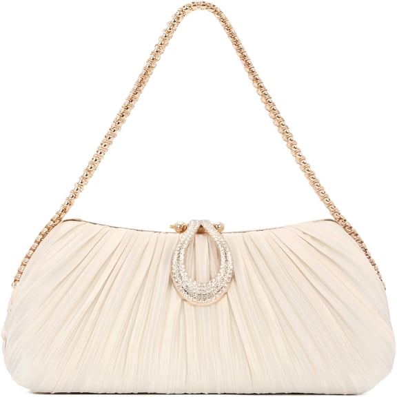 AOMRCOL Black Clutch Purses for Women Formal Gold Evening Bag Satin Dress Handbag for Wedding Party