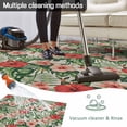 thumbnail image 5 of Tropical Botanical Outdoor Rug for Patio/Deck/Porch, Non-Slip Large Area Rug 4 x 6 Ft, Summer Red Pink Floral Botanical Indoor Outdoor Rugs Washable Area Rugs, Reversible Camping Rug Carpet Runner, 5 of 8