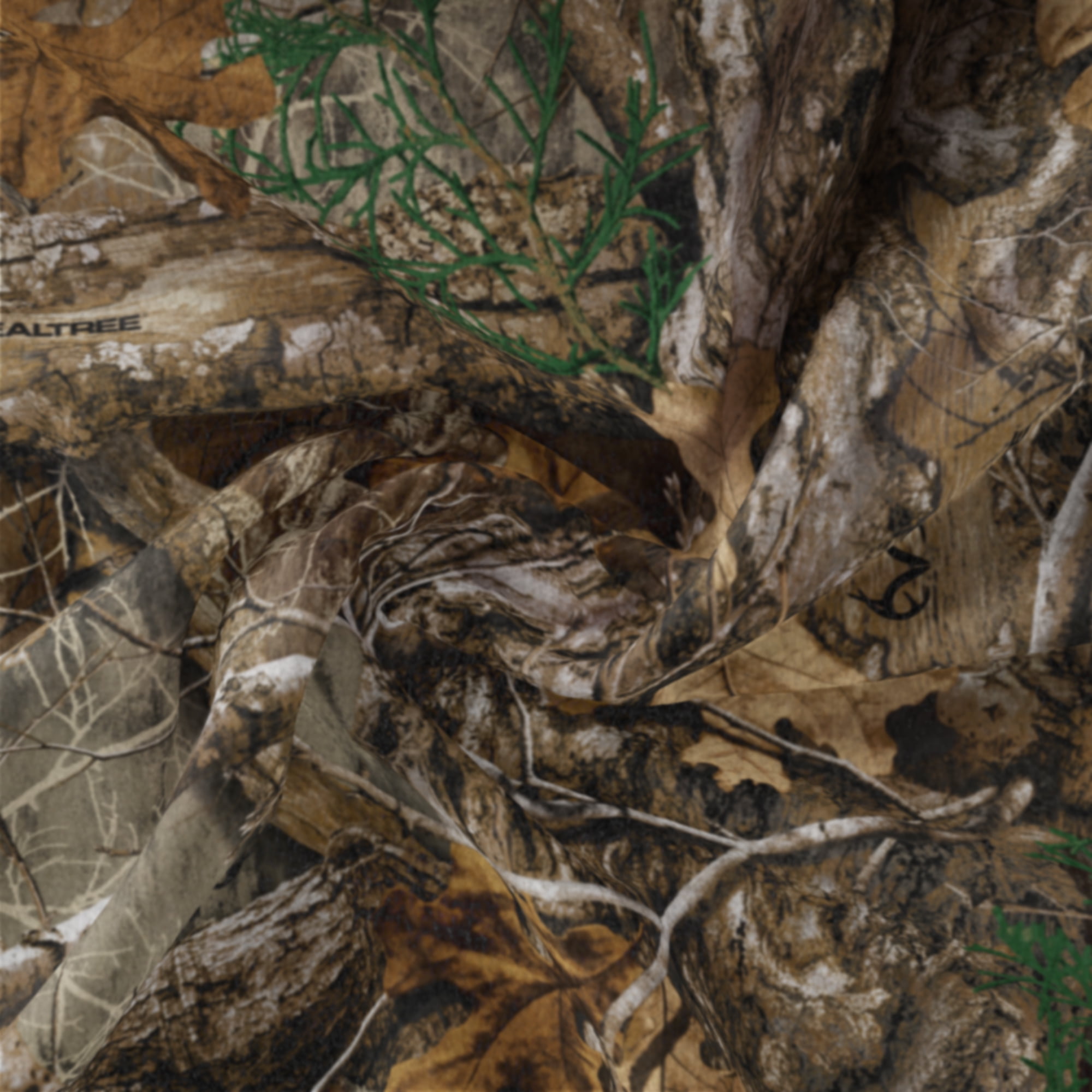 Real Tree 60" X 1.5 Yd 100% Polyester Anti-Pill Fleece Edge 2 Camo Sewing & Craft Fabric Precut, Multi