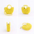 thumbnail image 3 of Bolso QTKJ Mini de Rattan en Forma de Semicírculo para Mujer Amarillo, 3 of 6