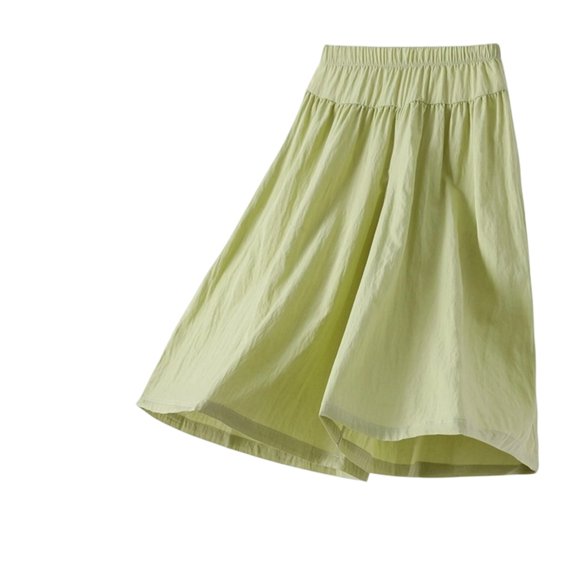 Landzoo Kids Girls Pants Solid Color Elastic Waist Summer Comfortable Pants Size 5-6 Years Light Green