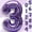 Purple, variant on White 0 Number Balloon 16 inch - Air Fill Only Metallic Mylar Foil Balloons Number 0 Milky White for Birthday Party, Anniversary, Graduation Decor