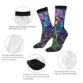 thumbnail image 3 of Rateoe Cosmic Purple Irises for Women Casual Calf Socks - Cute Crew Socks - Thin Soft Above Ankle Socks Size 5-11, 3 of 6