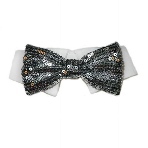 Pooch Outfitters Sparky Bow Tie - Silver - 2XL