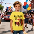 thumbnail image 2 of 250 Anniversary Usa Shirt Boys Casual Graphic Shirt Anniversary Print Soft Tee Boys 4Th of July Shirt Yellow 8-9 Years, 2 of 5