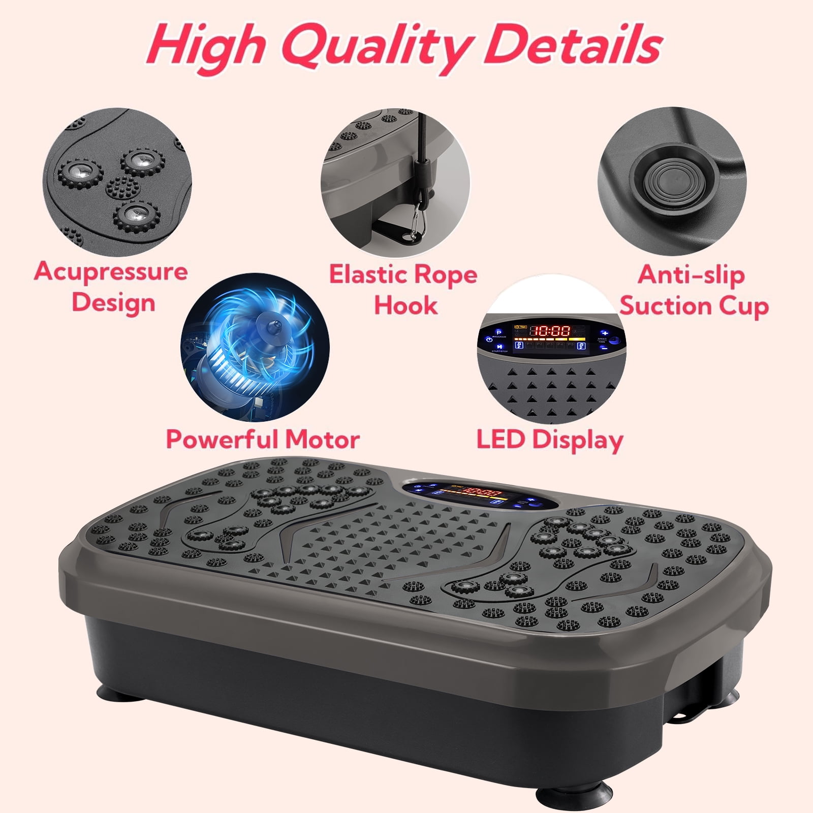 Arlopu 3D Vibration Plate Exercise Machine, Vibrating Massager Whole Body Workout with Two Bands & Remote
