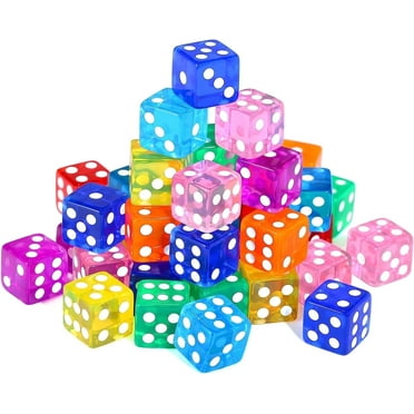 Naler 40 Pieces 6-Sided Game Dice Set, 8 Translucent Colors Dice for Kids Adult 5 Years & up, All Ages Board Games and Teaching Math