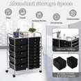thumbnail image 2 of 15 Drawer Rolling Storage Cart, Drawer Organizer with Wheels, Scrapbook Paper Office School Organizer, Black, 2 of 6