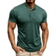 thumbnail image 2 of Tops para hombre, blusas y camisas de manga corta con cuello redondo para hombre, jersey informal de medio botón con cuello redondo y manga corta de color liso a la moda para hombre, top de poliéster, 2 of 8