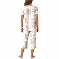 thumbnail image 4 of Tnhcen 2-Piece Women's Print Summer Pajama Set Comfy Short Sleeve Capri Pants with Pockets Homewear S-3XL, 4 of 6