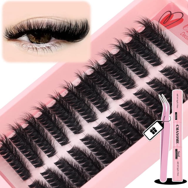 Diy Eyelash Extension Kit With Tweezers, And Eyelash Curler Natural Look Reusable