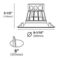 thumbnail image 2 of Halco 99619 - CDL8FR30/930/RTJB/LED LED Recessed Can Retrofit Kit with 8 Inch and Larger Recessed Housing, 2 of 7