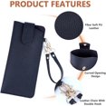 thumbnail image 2 of Fountwell Leather Sunglasses Pouch Gift with Holster Clip Portable Eyeglass Travel Case for Backpack, 2 of 4