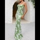 thumbnail image 4 of Vestido Maxi Bohemio de Verano para Mujer, con Estampado Floral, Tirantes Finos, Sin Mangas y Ajustado Verde L, 4 of 8