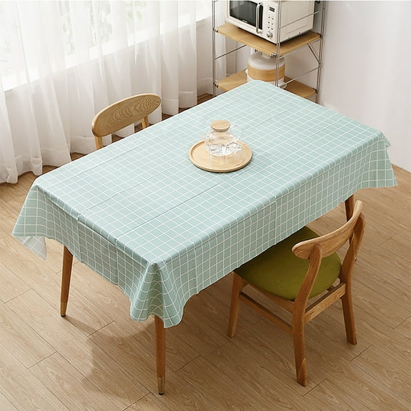 137 * 180 Tablecloth Waterproof, Heat-Resistant, Oil Resistant, Non Washable Plastic Tablecloth, Checkered Tablecloth, Coffee Table Cloth, Pvc Cover Cloth, Table Mat - Table Cloth - Pvc