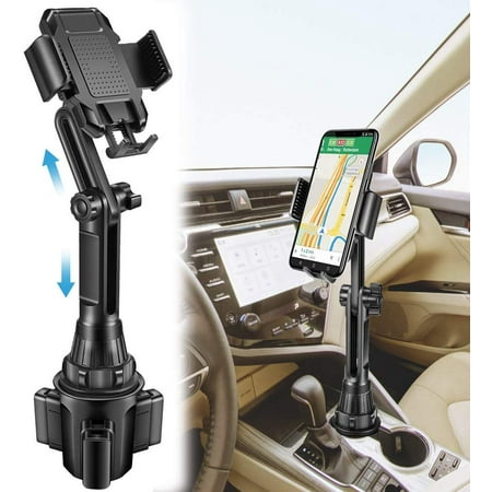 Upgraded Cup Holder Phone Mount Universal Adjustable Gooseneck Cup Holder Cradle Automobile Car Mount for Cell Phone Smartphone iPhone Xs/XS Max/XR/X/8/7 Plus/Samsung Galaxy/S7 Edge/GPS/PSP (Black)
