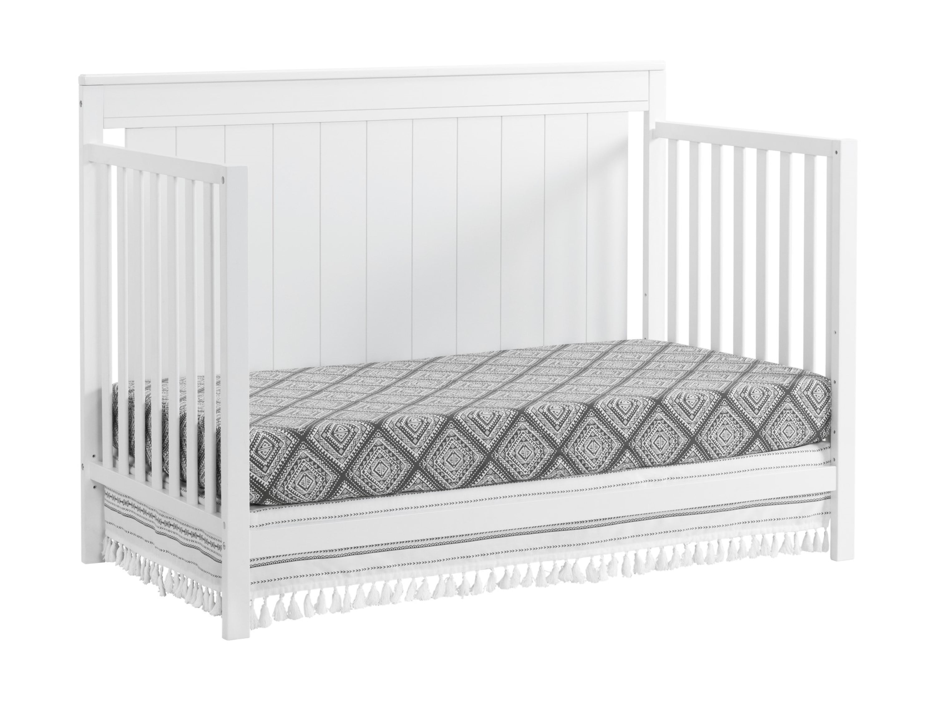 Oxford Baby Lazio 4-in-1 Convertible Crib, Snow White, GREENGUARD Gold Certified, Wooden Crib