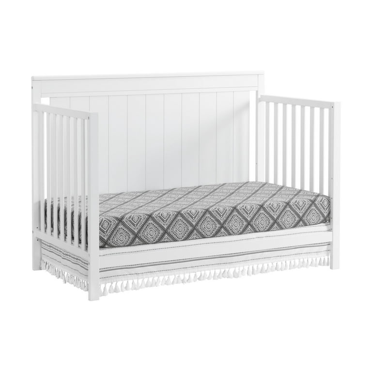 Oxford Baby Lazio 4 in 1 Convertible Crib Snow White GREENGUARD Gold Certified Wooden Crib
