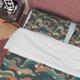 thumbnail image 2 of Juego de cama retro con diseño ondulado verde, funda nórdica de diseño abstracto, edredón boho, 2 of 6