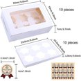 thumbnail image 2 of Paquete de 10 cajas para cupcakes con capacidad para 6 cupcakes estándar, cajas blancas para tartas para postre, kaili Sencillez, 2 of 5
