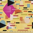 thumbnail image 1 of Geometric Fabric by the Yard, Colorful Memphis Style Abstract Creative Geometrical Shapes Illustration, Decorative Upholstery Fabric for Chairs & Home Accents, Multicolor by Ambesonne, 1 of 5