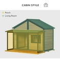 thumbnail image 3 of PawHut Outdoor Dog House Cabin Style, Wooden Raised Pet Kennel with Asphalt Roof, Front Door, Side Window, Porch for Medium/Large Dogs, Loading 53 Lbs., Yellow, 3 of 9