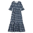 thumbnail image 4 of ITSAME Girls A-Line Dress Crew Neck 3/4 Sleeve Flowy Ruffle Summer Casual Fashion Printed Dress Navy Size 14, 4 of 7