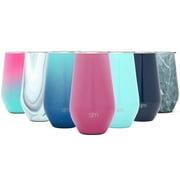 Simple Modern Spirit 16oz Wine Tumbler Glass with Lid - Vacuum Coffee Mug Stemless Cup 18/8 Stainless Steel -Cotton Candy
