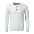 thumbnail image 2 of Palato Mens T Shirts,Autumn And Winter Men's Long Sleeve Tshirt Fashion Three Button Bottomed Shirt, 2 of 4