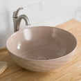 thumbnail image 2 of KRAUS Viva Round Beige Porcelain Ceramic Vessel Bathroom Sink with Pop-Up Drain, 16 1/2 in. D x 5 1/2 in. H, 2 of 16