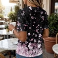 thumbnail image 6 of Stralyhd Cotton Linen Women Tops Short Sleeve Button Down Shirt Summer V Neck Top Dressy Casual Loose Henley Blouses Pink L, 6 of 8