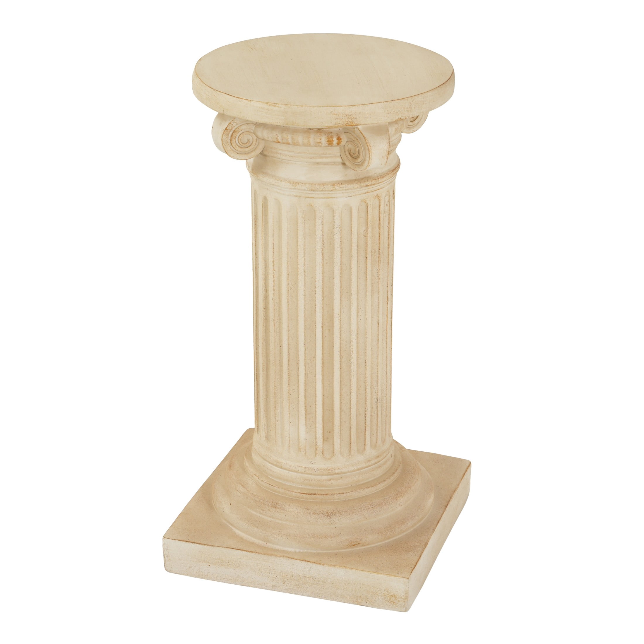 Christopher Knight Home 25.39"H Handcrafted MGO Pedestal Plant Stand for Indoor Outdoor, Travertine