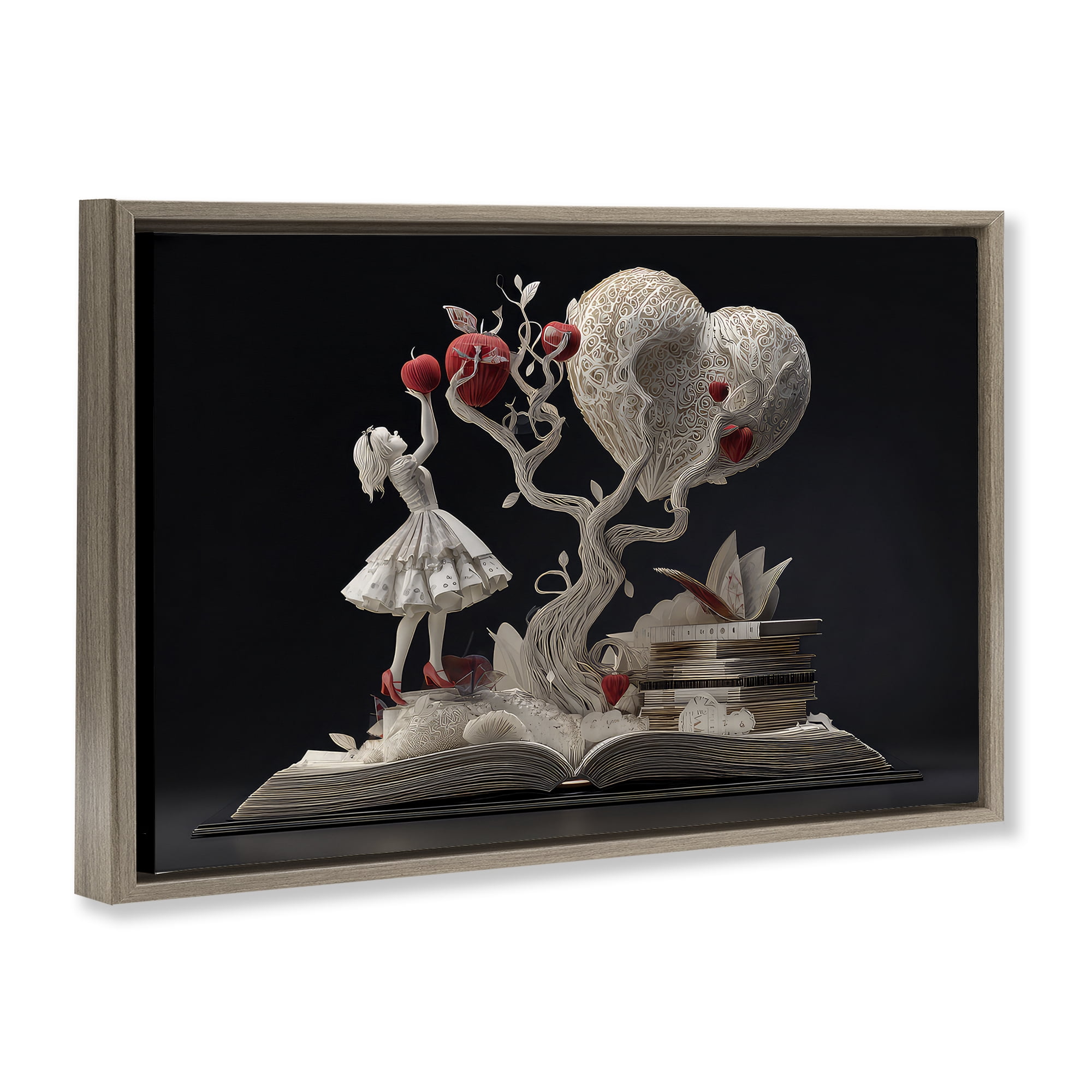 Stupell Industries Paper Sculpture Style Fairytale Brown Framed Floater Canvas Wall Art, design by The Wands Want