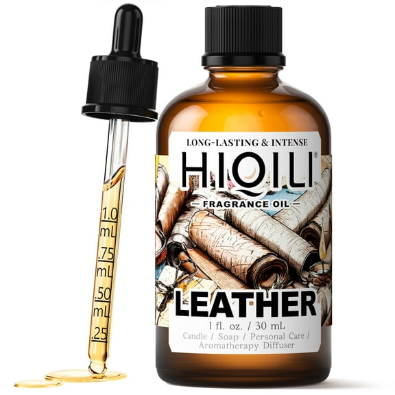 HIQILI Leather Fragrance Oil, Men's Scent, 30mL for Car Diffuser Air Freshener Soap&Candle Making