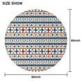 thumbnail image 6 of Blue and Orange Geometric Boho Pattern Round Tablecloth 60"x60",Wrinkle Wipeable Table Cloth for Kitchen Dining Room Picnic Patio Party, 6 of 6