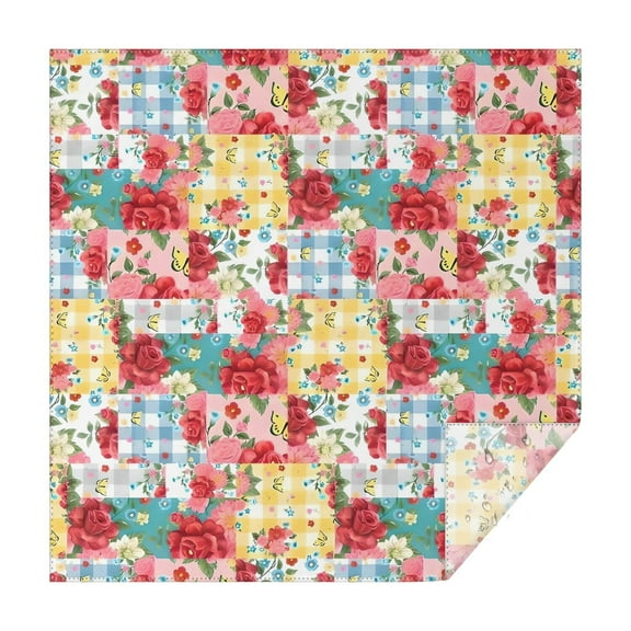 Pioneer Flower Floral Print Pattern Square Tablecloth,Waterproof Square Table Cover,Wipeable Spillproof Washable Table Cover for Home Kitchen Party Decor 42"X42"(107x107cm)