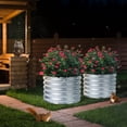 thumbnail image 3 of Aoodor 16.7" Tall 24" Metal Raised Garden Bed Kit, 2 Pack Outdoor Round Planter Box for Vegetables, Flowers, Herbs, Silver, 3 of 9