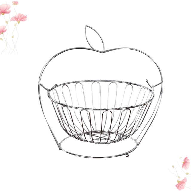 GOOHOCHY 1PC Metal Bread Basket in Silver for Kitchen Use and Fruit Organization