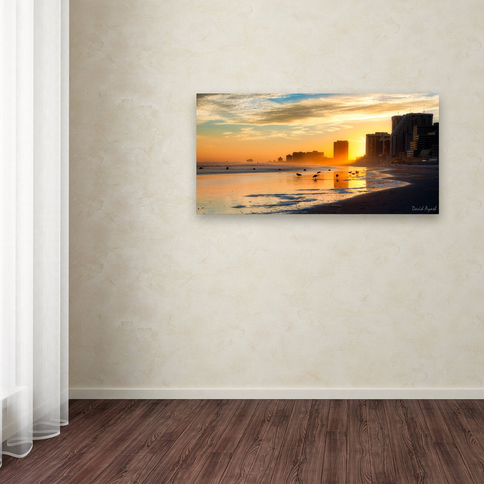 Trademark Fine Art "Atlantic City Sunset" Canvas Art by David Ayash