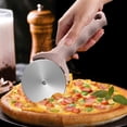 thumbnail image 2 of Qianli 2 Pieces Pizza Cutter with Cover, Stainless Steel Pink Vegetable Knife Pizza Slicer Pizza Rocker Blade Pie Server Pastry Wheel, 2 of 5