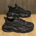 thumbnail image 6 of Men's Sneakers -  Running Footwear Thick Cushioned Sole, Breathable PU Upper & Non-Slip Rubber Outsole ,Beige/ Stability Support Lace-Up Shoes for Running, Gym, Everyday - All-Season Dad Shoes,, 6 of 7